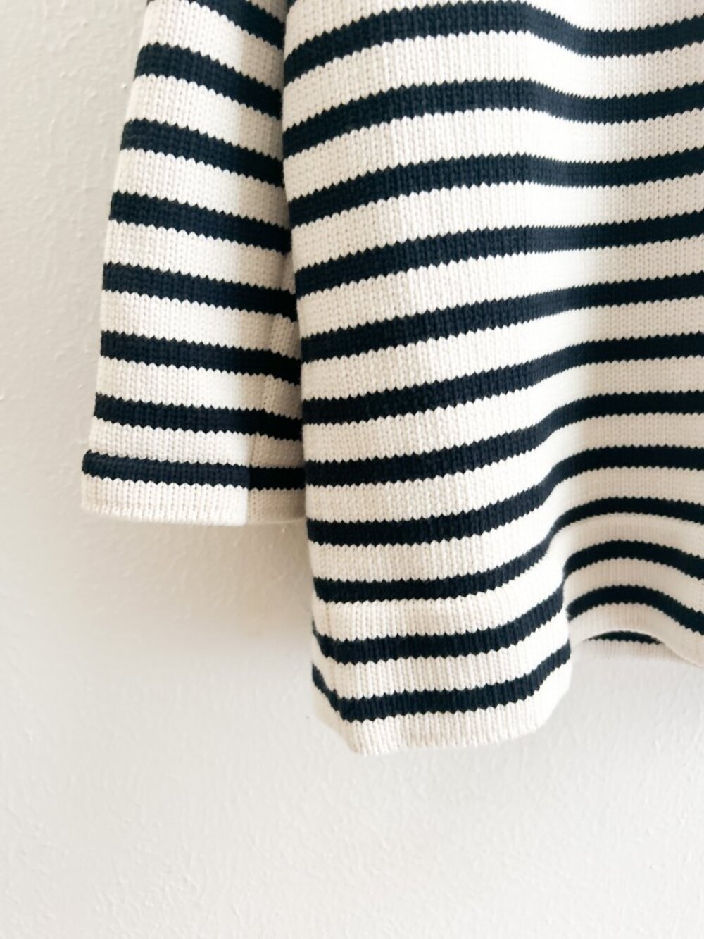 Bruno Manetti Nautical Oversized Cotton Blend Navy +‎ Cream Knit Cardigan - Picture 4 of 12